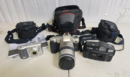 (3) Cameras - Pentax, Canon & Samsung w/ Accessories