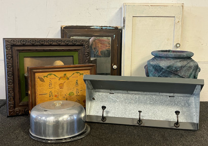 Wooden Cabinets, Spice Organizer, Large Ceramic Vase / Pot, Coat Hanging Shelf & More
