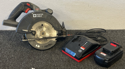 Porter-Cable 18V Cordless 6-1/2 inch Circular Saw W/ Battery & Battery Charger