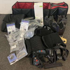 Collapsable Storage W/ Cooler bag, Braces, Tarp, Car Parts & More
