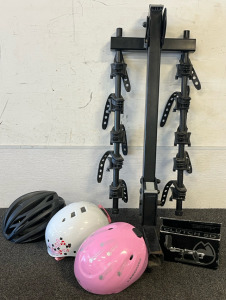 Thule Car Hitch Bike Rack, Rockymounts Clutch SD & (3) Bike Helmets