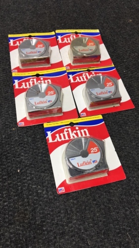 (5) Lufkin 25’ Tape Measures - NIB