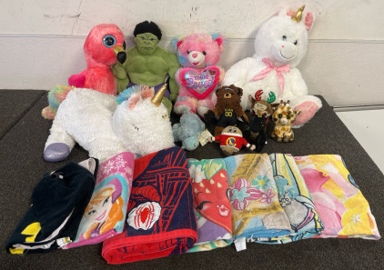 Stuffed Animals & (7) Beach Towels