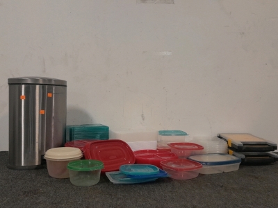 Large Variety of Tupperware, Sorting Bins & Trash Can