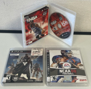 (3) Playstation 3 Games &mdash; NBA2K15, Destiny & NCAA Football 08