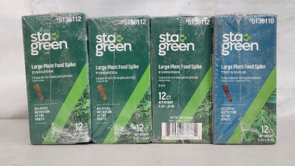 Sta Green Large Plant Food Spikes (3) Evergreen (1) Tree And Shrub And (4) Packs Of 3 CT 48"- 122 cm Mulch Blades.