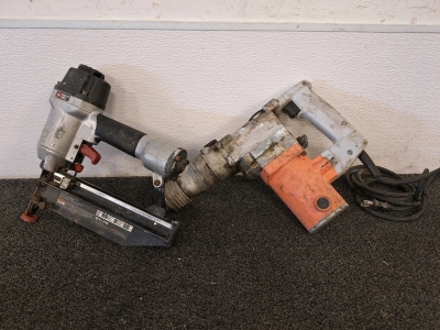 Porter-Cable 16 Ga. Finish Nailer & Chicago Electric 1" Rotary Hammer