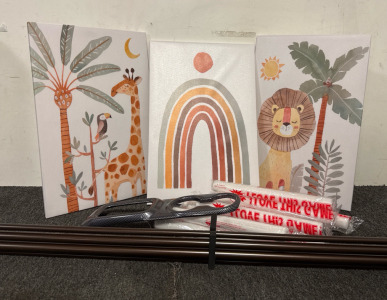Safari Vinyl Prints, 46 PCS Foam Glow Sticks with 3 Modes Colorful Flashing, Carbon Fiber Interior Control Cup Holder Cover Trim, 72&rdquo;-96&rdquo; Rod Set and 97&rdquo;-144&rdquo; Rod Set.