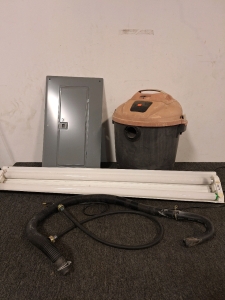Load Center Cover, Fluorescent Light, Shop Vac & Miscellaneous Hoses
