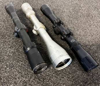 (3) Rifle Scopes: Simmons 3-9x32 22 Mag, Simmons Pro Hunter 3-9x40wa, And Bushnell Sportview 4x 32 Waterproof