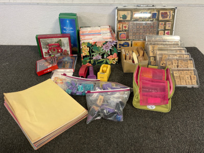 Collection Of Stamps & Stamp Pads, Seasonal & Personal Cards & More