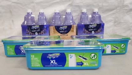 (6) Swiffer Wet Jet Refills And (3) Packages Of 12 CT Swiffer XL Wet Cloths