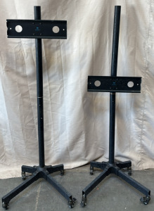 (2) Perlesmith Rolling TV Stands / 61&rdquo; H