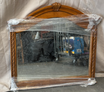 Large Mirror w/ Wood Frame / 48&rdquo; L x 44&rdquo; H