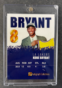 Replica Collectible LA Lakers "Kobe Bryant" 1996 Rookie Autographed Collections Card