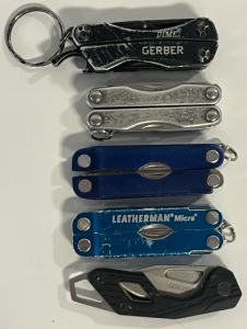 (3) Leatherman Multi-Tools, Gerber Multi-Tool & Kershaw Folding Knife