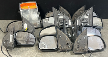 (5) Sets of Vehicle Side Mirrors & Headlight (Brand & Car Types Unknown)