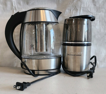 Chefman Fast Boiling 1.8L Electric Glass Kettle with Removable Tea Infuser And A Cuisinart Spice And Nut Grinder
