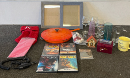 Picture Frames, Wine Glasses, Le Greuset Skillet Made in France, And More Household Items!!!!!