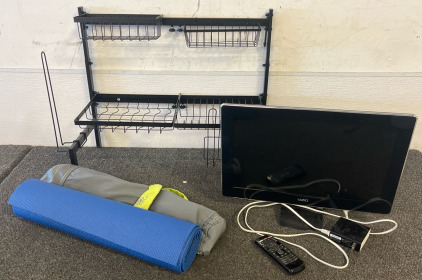 Vizio 19&rdquo;x12&rdquo; TV, Collapsable Above-Sink Dish Rack, & Yoga Mat