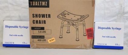 Shower Chair And (200) 5ML Disposable Syringes With Needle