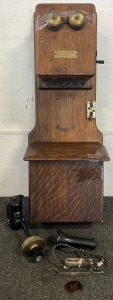 Vintage Chicago Telephone Supply Company Wall Mounted Telephone, All Accessories Included