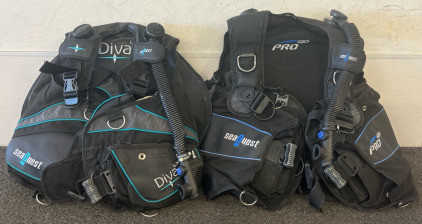 Scuba Gear &mdash; SeaQuest Diva LX BCD Vest & SeaQuest Pro QD BCD Vest W/ Duffel Bag