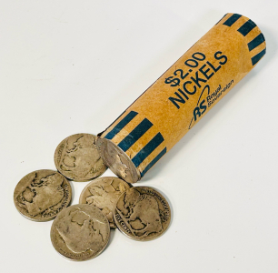 Roll Of Vintage Buffalo Nickels (Dates Vary)