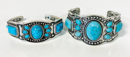 (2) Beautiful Turquoise Bracelets