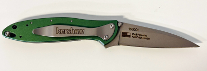 Green Kershaw 1660L Folding Knife (7" Overall Length) &ldquo;We Believe It To Be Reproduction, Please Inspect In Person"