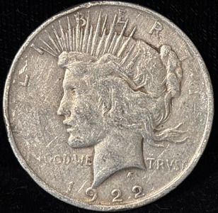 1922 Liberty Morgan Silver Dollar Coin