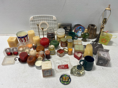 Assorted candles and house wares
