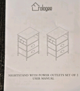 (1) Set Of (2) Nightstands W/ Power Outlet, White
