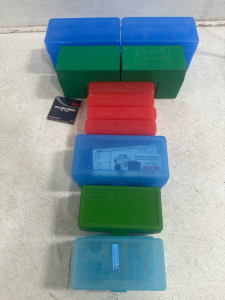 (11) RCBS, NCN, J & J, and MFS Case Boxes and (1) Box of CCI Primers