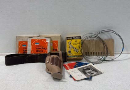 Gun Holster, Sanding Disks, Drill Grinding Attachment, Saw Blades, Manuals