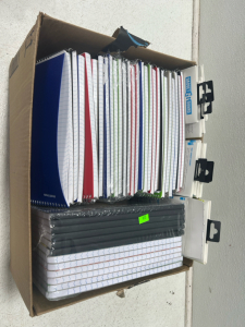 Note books, composition note books, phone screen protectors