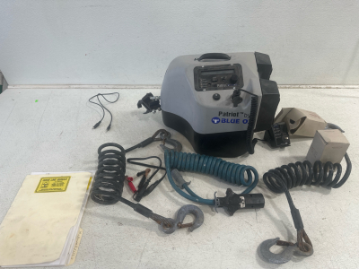 (1) Patriot by Blue OX RV Braking System Untested. Includes Receiver. Good Condition. No Damage. (2) Blue Ox Saftey Cables Some Rust to Cables and Fittings. Cable Coating Intact. (1) Blue Ox 6-pin Wiring Connector for Trailer Good Condition. No Damage. (2