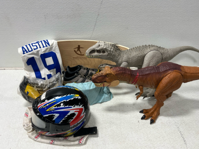 Kid toys, helmet, helmet visors, shoes, football jersey