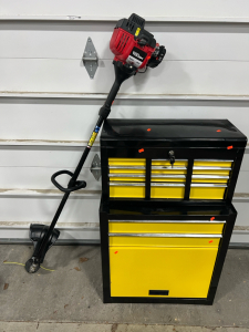 Tool box and weed wacker