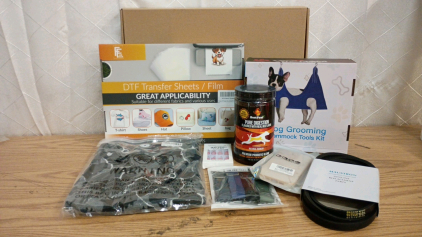 Whole Box Amazon Overstock Dog Grooming Hammock, Women's Clothing, Acrylic Cutting Board, DTF Transfer Sheets and More