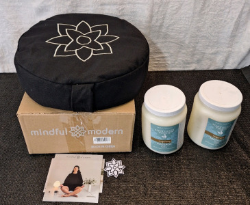 (1) Mindful Modern Meditation Cushion, 14" Round & (2) 64-Oz Soothing Touch Massage Gel