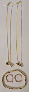 (5) Pieces Of Cosmetic Jewelry, (2) Necklaces, (1) Bracelet & (1) Pair Of Earrings