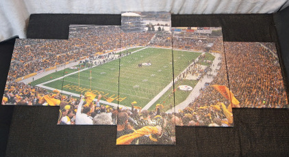 (1) 5-Panel Canvas Wall Art Print, Pittsburgh Stealers Home Stadium, 32"T x 60"L