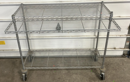 Rolling 3-Tier Wire Rack 28&rdquo;x4&rsquo;x41&rdquo;
