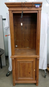 Wooden Lit Cabinet Medium Stain 76x23x28