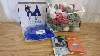 Whole Box Amazon Overstock Dog Grooming Hammock, Women's Swim, Phone Cases, and More