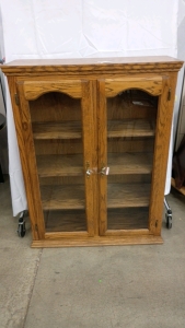 China Hutch Top Glass Doors Amber Stain 48x14x37