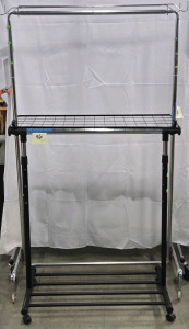 (2) Clothing Racks on Wheels - 67"H x 38"W & 44"H x 34"W