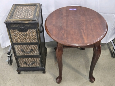 Small Wood Decor Side Table - 20&frac12;"H x 21"W x 25"L & Small Drawer Cabinet Side Table - 24"H x 13"D x 11"W