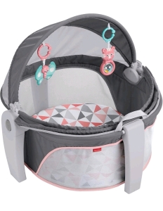 Fisher-Price Portable Bassinet On-The-Go Baby Dome, Rosy Windmill